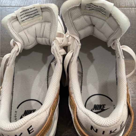Nike Cream/White and Gold Sneakers - Picture 8 of 9